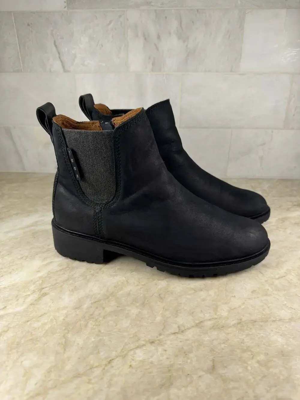 Rockport Cobb Hill Winter Chelsea Waterproof Black Leather Boots Women’s 9